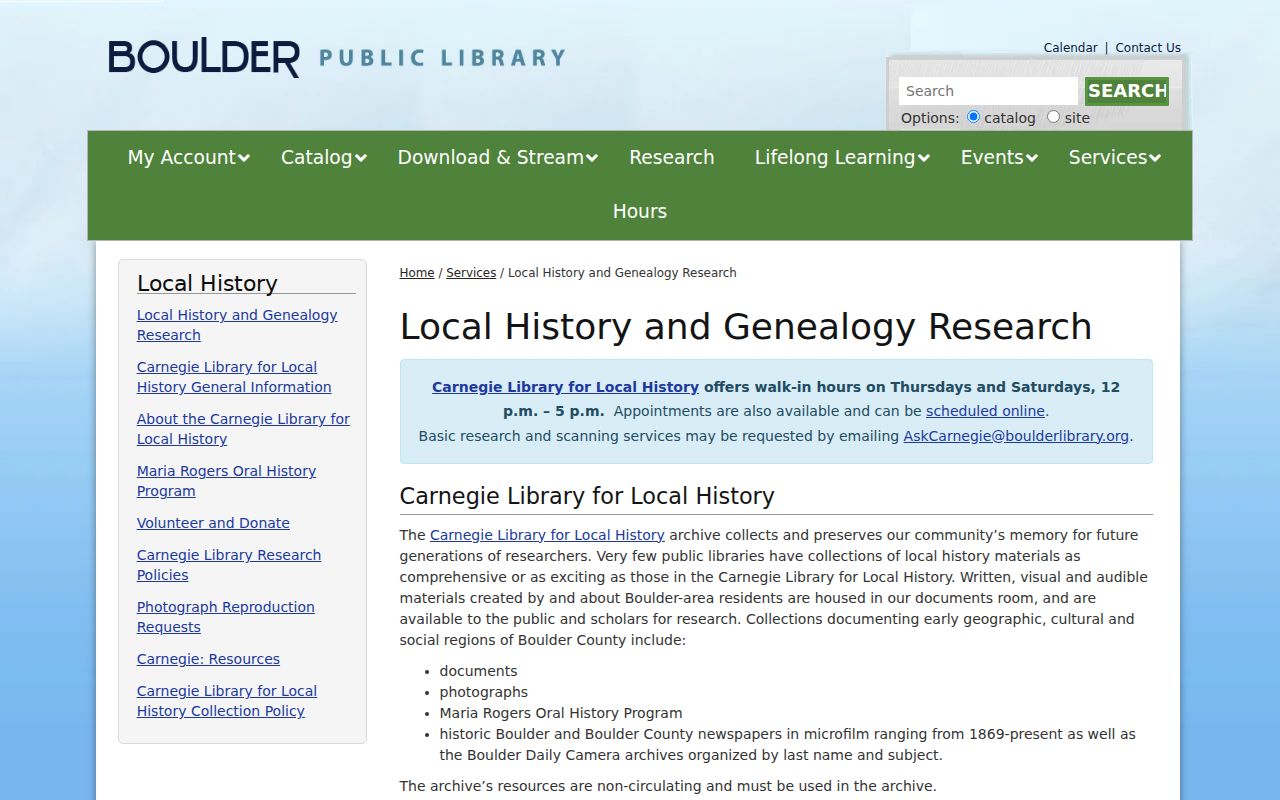 Boulder city directory Carnegie Local History room and historical collections