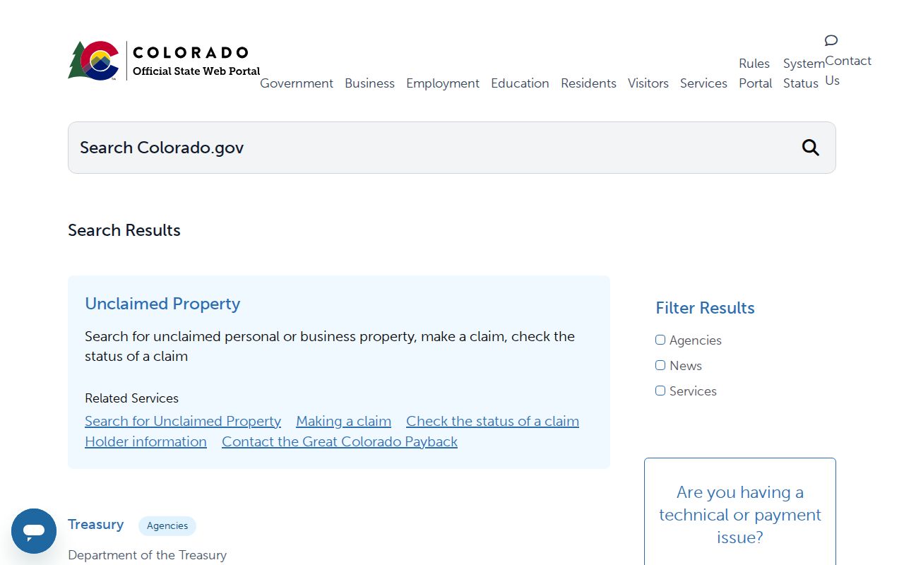 Boulder residents directory view of the Great Colorado Payback search