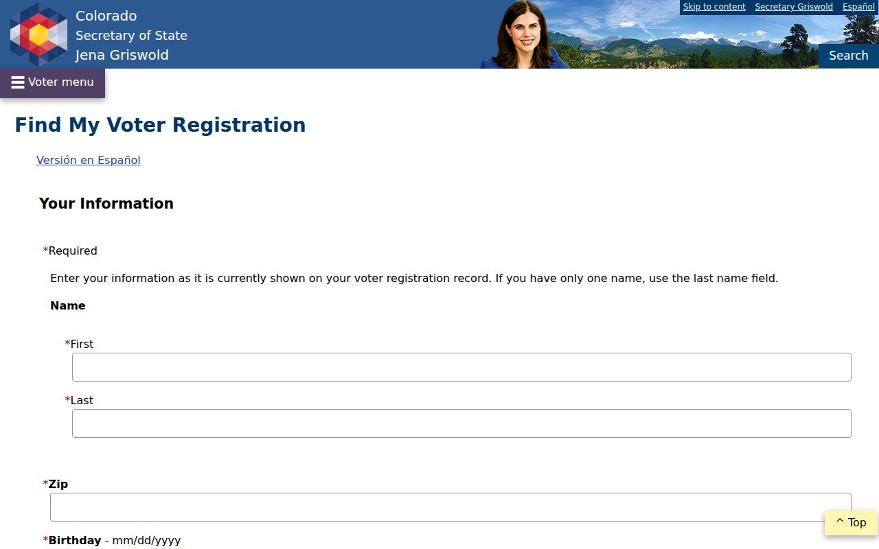 Boulder residents directory view of the Colorado voter registration lookup