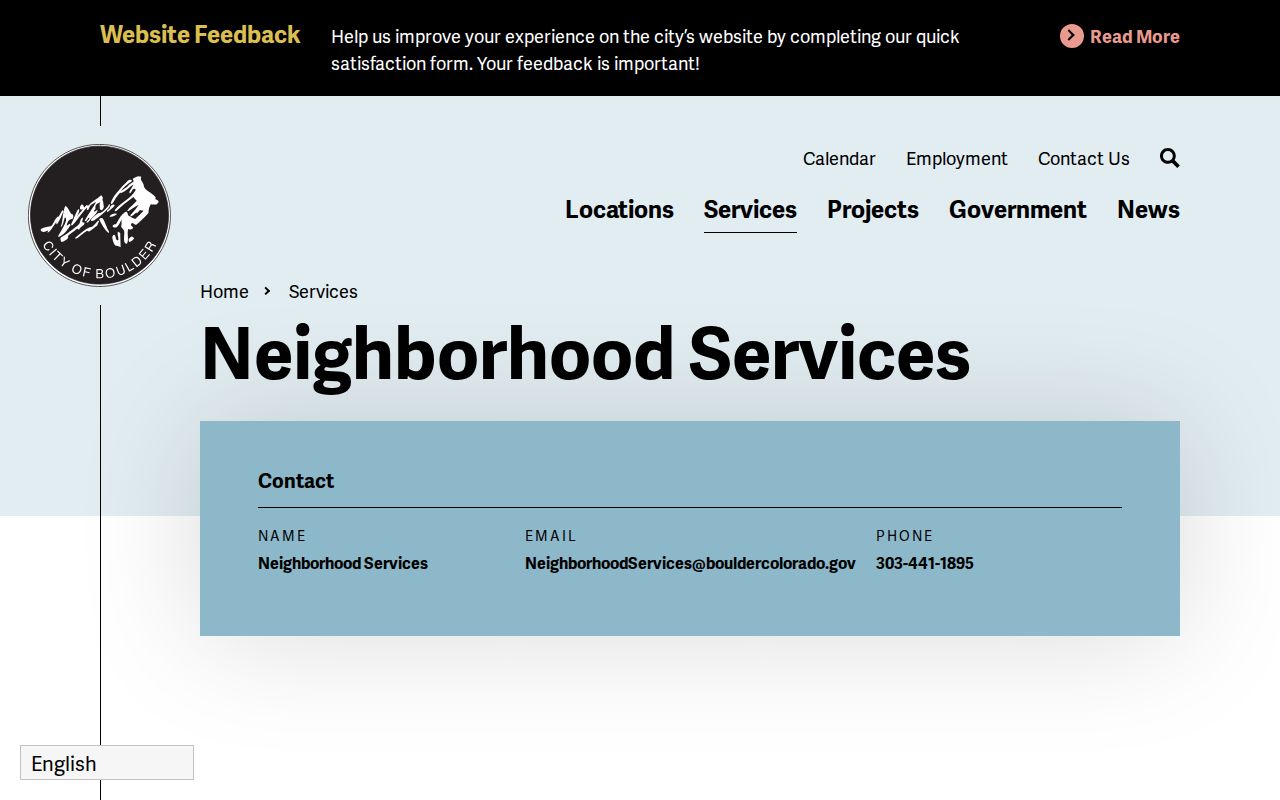 Boulder neighbors city Neighborhood Services contact route