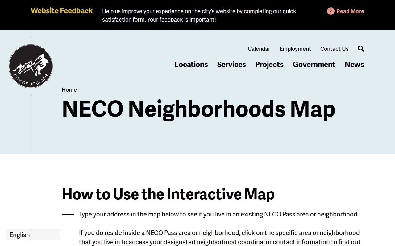 Boulder neighbors NECO neighborhood map