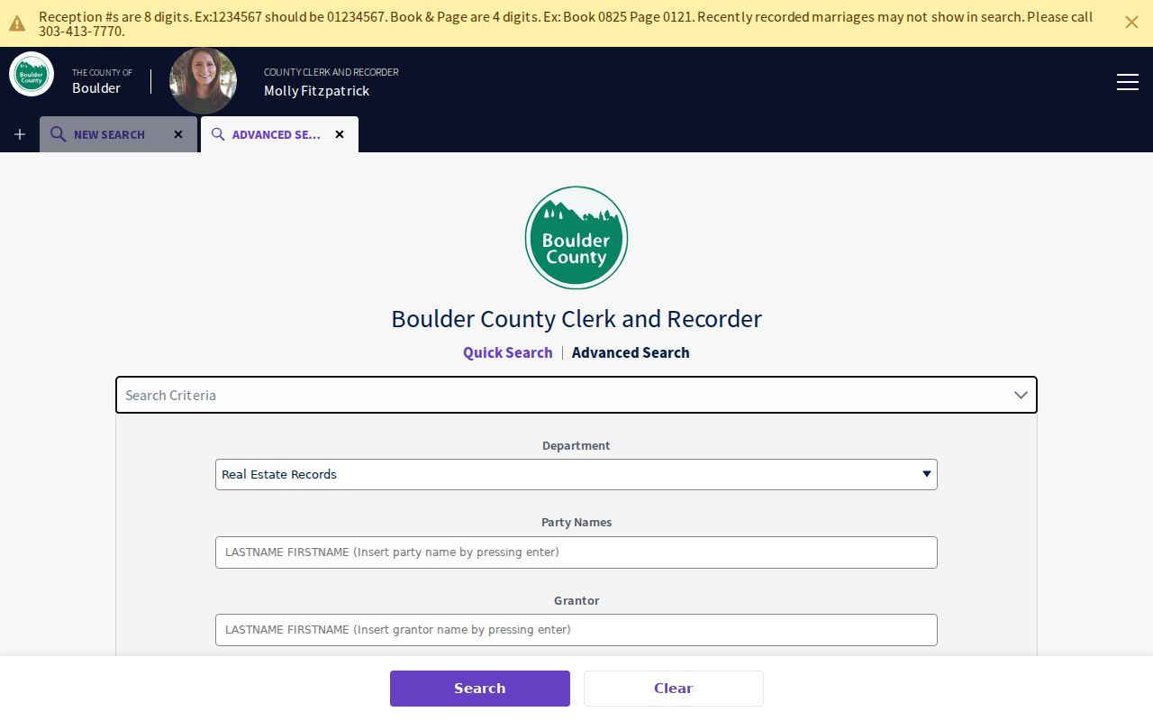 Boulder previous residents recorder advanced deed search