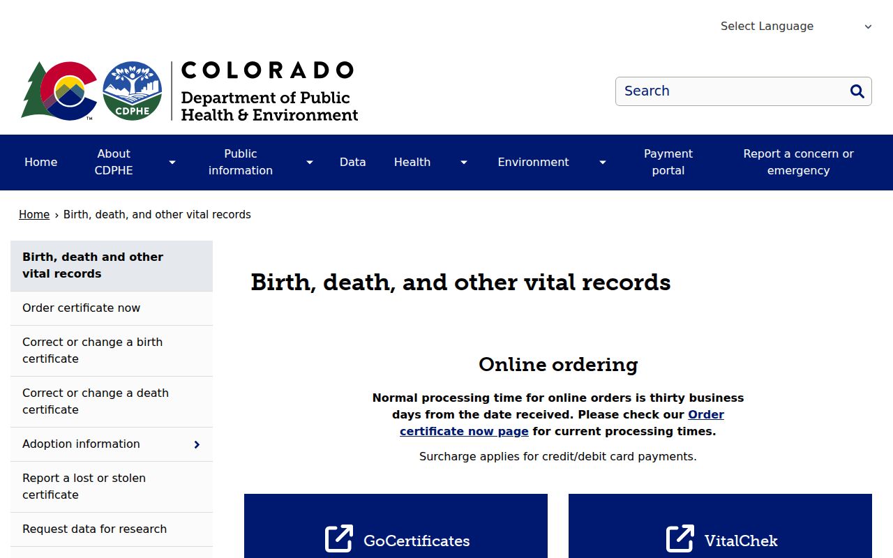 Boulder resident lookup Colorado vital records guidance